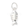 925 Sterling Silver Fish Charms with Jump Rings LS-STER-E071-01S-07-1