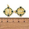 Brass Pave Cubic Zirconia Pendants KK-A271-06G-4