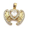 Brass Micro Pave Cubic Zirconia Pendants KK-P336-18G-01-1