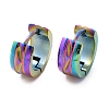 304 Stainless Steel Polishing Effect Hoop Earrings Ion Plating(IP) EJEW-M001-37A-4