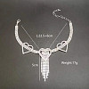 Alloy Full Crystal Rhinestone Heart Tassel Anklets for Women FS-WG2BEDF-01-4