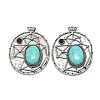 Synthetic Turquoise Oval Pendants G-Q165-03AS-09-1