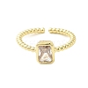 304 Stainless Steel Micro Pave Cubic Zirconia Cuff Rings for Women RJEW-U013-08G-2