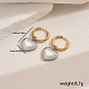 201 Stainless Steel Heart with Word Hoop Earrings AA7746-3-2