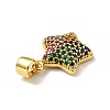Brass Micro Pave Cubic Zirconia Pendants KK-A163-02G-E-4