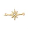 Rack Plating Brass Pave Clear Cubic Zirconia Connector Charms KK-Z047-09G-RS-1