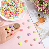 500Pcs AB Color Plated Opaque Acrylic Flower Beads SACR-SP0001-02-3