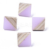 Opaque Resin & Wood Stud Earrings EJEW-N017-005A-B04-1