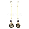 Beer Cap with Word Be Free Alloy Enamel Dangle Earrings EJEW-JE05375-2