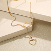 Double Hollow Heart Alloy Lariat Necklaces for Women FS-WG9B5F3-02-4