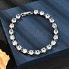 Brass Micro Pave Clear Cubic Zirconia Bracelets BJEW-D333-01P-1