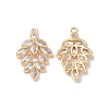 Brass Micro Pave Cubic Zirconia Pendants KK-I702-09G-1