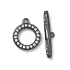 Brass Micro Pave Clear Cubic Zirconia Toggle Clasps KK-G548-26-2