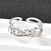Star 925 Sterling Silver Cubic Zirconia Rings for Women RJEW-S631-01P-1