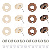 20Pcs 2 Styles Donut Shape Natural Ash Wood Stud Earring Findings EJEW-TA0001-35-2