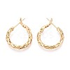 Woven Brass Hoop Earrings EJEW-T047-98G-2
