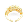 Cubic Zirconia Heart Open Cuff Ring RJEW-N035-137A-3