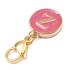26Pcs 26 Styles Flat Round with Letter A`Z Alloy Enamel Pendant Decoration HJEW-JM02404-5