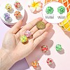 10Pcs 10 Colors Fruit Round Resin Beads RESI-CJ0004-94-2