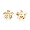 Brass Micro Pave Clear Cubic Zirconia Bead Caps KK-Q071-05G-02-2