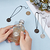 4Pcs 2 Colors 304 Stainless Steel Flat Round with Word Pendant Decorations HJEW-OC00264-3