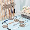 10Pcs 5 Colors Flower Wood Pendant Decoration HJEW-DR00097-4