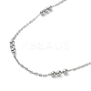 Non-Tarnish 304 Stainless Steel Round Beaded Link Chain Necklaces for Women NJEW-D058-02P-2