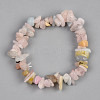Unisex Chip Natural Morganite Beaded Stretch Bracelets BJEW-S143-44-2