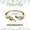 3Pcs 3 Colors Brass Micro Pave Cubic Zirconia Cuff Rings for Women RJEW-GO0001-28B-2
