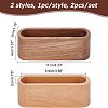 Olycraft 2Pcs 2 Style Wooden Cardcase WOOD-OC0002-30-2