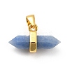 Dyed & Heated Natural Blue Aventurine Double Terminal Pointed Pendants G-P481-01G-02-2