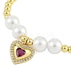 Rack Plating Brass Stretchable Bracelets with Cubic Zirconia for Women BJEW-D047-02G-02-2