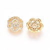Brass Micro Pave Cubic Zirconia Bead Caps ZIRC-E163-25A-G-1