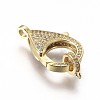 Brass Micro Pave Cubic Zirconia Lobster Claw Clasps ZIRC-F109-07G-3