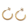 304 Stainless Steel Twist C-Shaped Stud Earrings EJEW-R017-03G-01-2