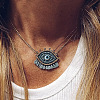 Woven Cord Glass Eye Pendant Women's Necklaces EY5817-3
