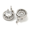 Brass Micro Pave Clear Cubic Zirconia Pendants KK-P275-30P-2