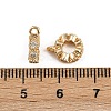 Brass Micro Pave Clear Cubic Zirconia Tube Bails KK-C115-19G-3
