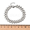 Punk Style 304 Stainless Steel Curn Chain Bracelets for Women BJEW-A044-01P-5