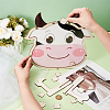 Cow Theme Wooden Baby Shower Guest Book for Birthday Party AJEW-WH0270-345-3