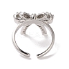Brass Micro Pave Cubic Zirconia Open Cuff Ring RJEW-K256-58I-P-3