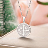201 Stainless Steel Orthodox Cross Pendant Cable Chain Necklaces for Women FS-WGFDB3C-01-1