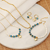 Natural Apatite Beads Necklaces & Bracelets & Earrings Set WG83612-01-1