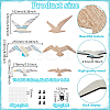 2 Bags 2 Colors Wooden Bird Wall Decorations AJEW-GA0008-94-2