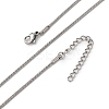 304 Stainless Steel Round Snake Chain Necklaces NJEW-T016-19P-4
