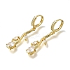 Brass Micro Pave Cubic Zirconia Hoop Earrings CU-CBA108A-14G-02-4