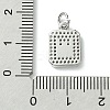 Rack Plating Brass Micro Pave Clear Cubic Zirconia Charms KK-G501-01W-P-3