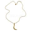 Moon Brass Micro Pave Clear Cubic Zirconia Pendant Necklaces FS-WGD2E00-01-5
