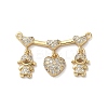 Brass Pave Cubic Zirconia Pendants KK-M287-05G-B-1