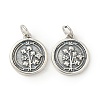 Brass Micro Pave Cubic Zirconia Pendants KK-S338-07AS-1
